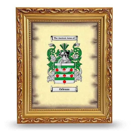 Orleans Coat of Arms Framed - Gold