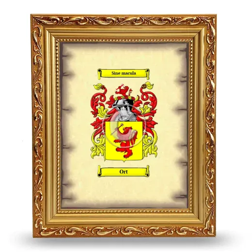 Ort Coat of Arms Framed - Gold