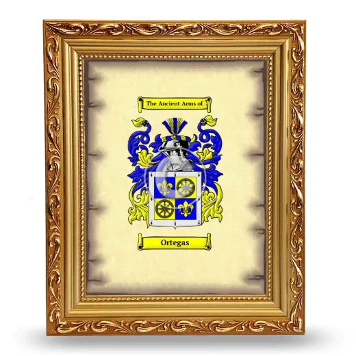 Ortegas Coat of Arms Framed - Gold