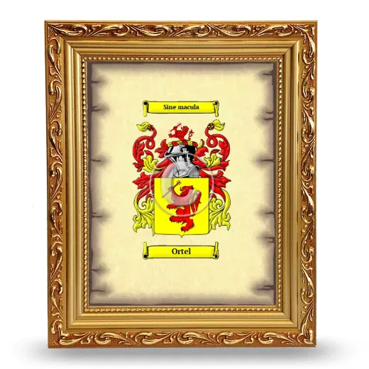 Ortel Coat of Arms Framed - Gold