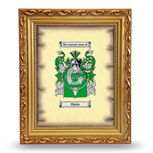 Osess Coat of Arms Framed - Gold