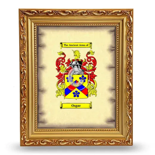 Osgar Coat of Arms Framed - Gold
