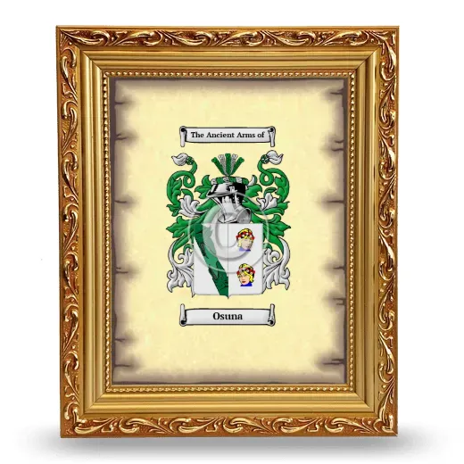 Osuna Coat of Arms Framed - Gold