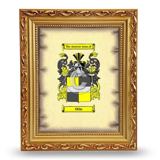 Otin Coat of Arms Framed - Gold