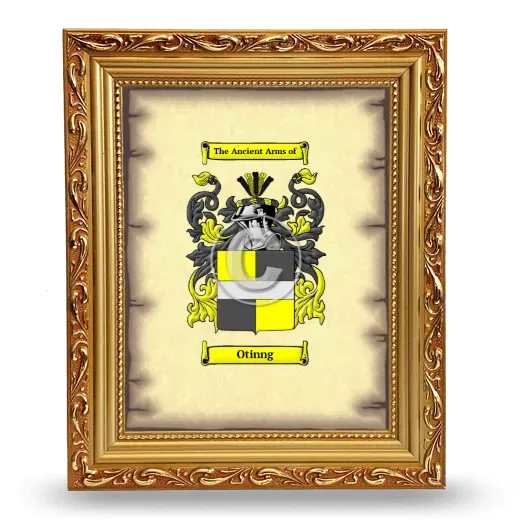 Otinng Coat of Arms Framed - Gold