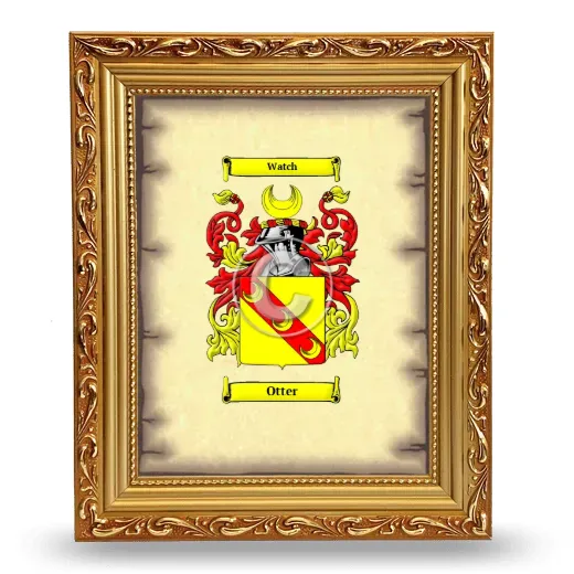 Otter Coat of Arms Framed - Gold