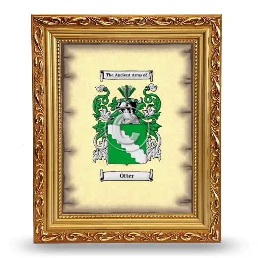 Otter Coat of Arms Framed - Gold