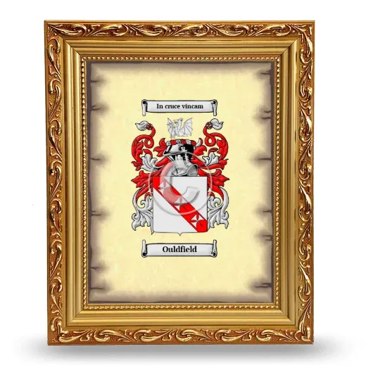 Ouldfield Coat of Arms Framed - Gold