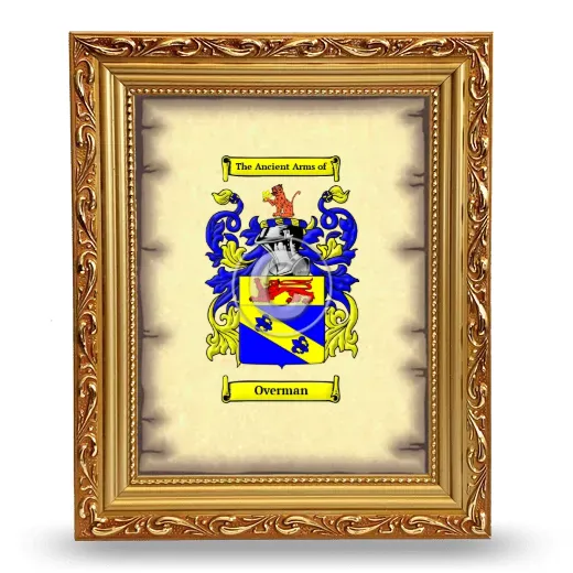 Overman Coat of Arms Framed - Gold
