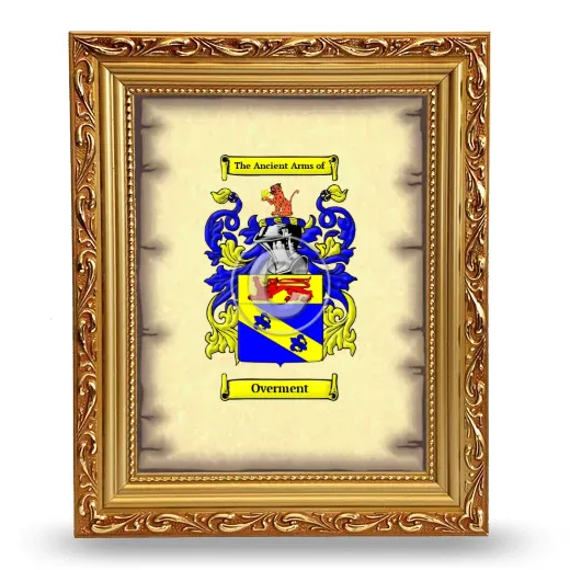 Overment Coat of Arms Framed - Gold