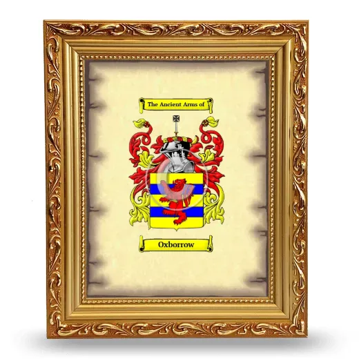 Oxborrow Coat of Arms Framed - Gold