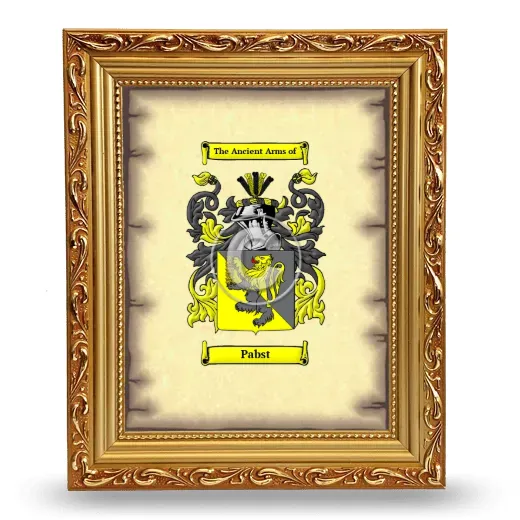 Pabst Coat of Arms Framed - Gold