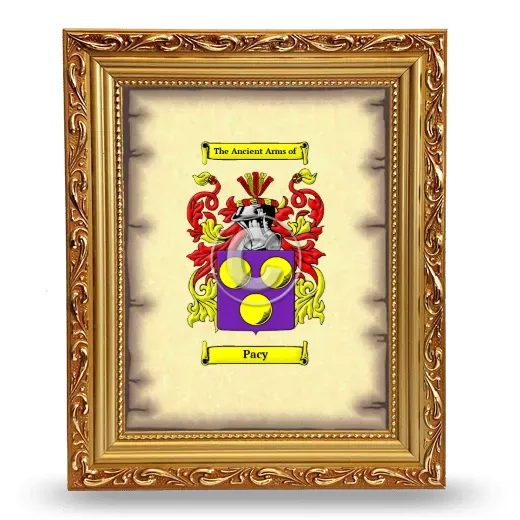 Pacy Coat of Arms Framed - Gold