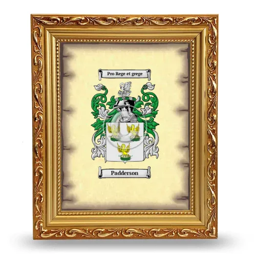 Padderson Coat of Arms Framed - Gold