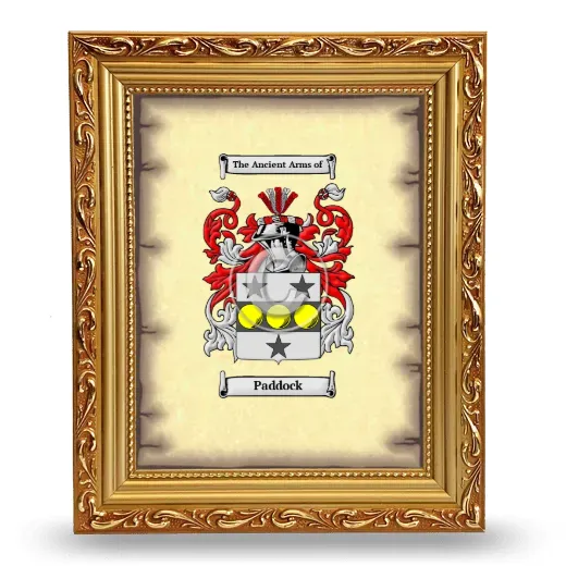 Paddock Coat of Arms Framed - Gold