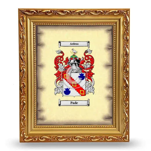 Pade Coat of Arms Framed - Gold