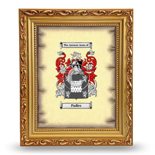 Padies Coat of Arms Framed - Gold