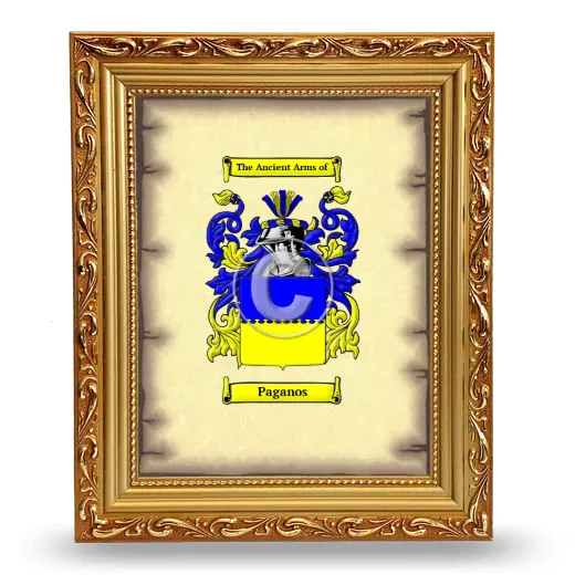 Paganos Coat of Arms Framed - Gold