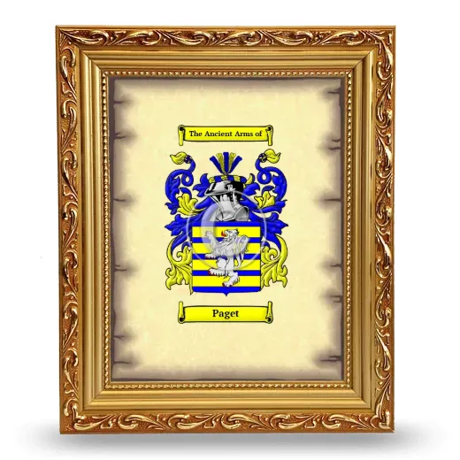 Paget Coat of Arms Framed - Gold