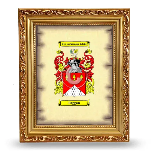 Paggan Coat of Arms Framed - Gold