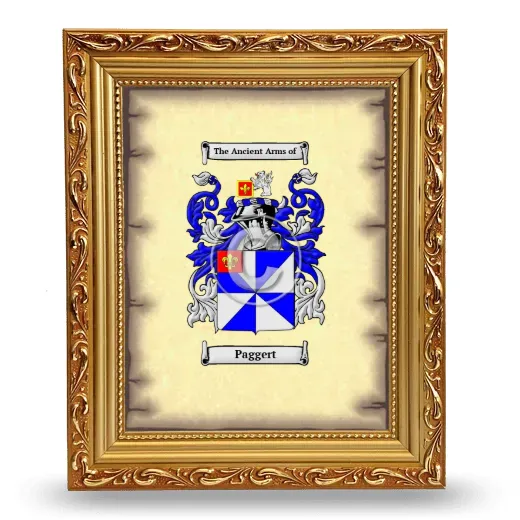 Paggert Coat of Arms Framed - Gold