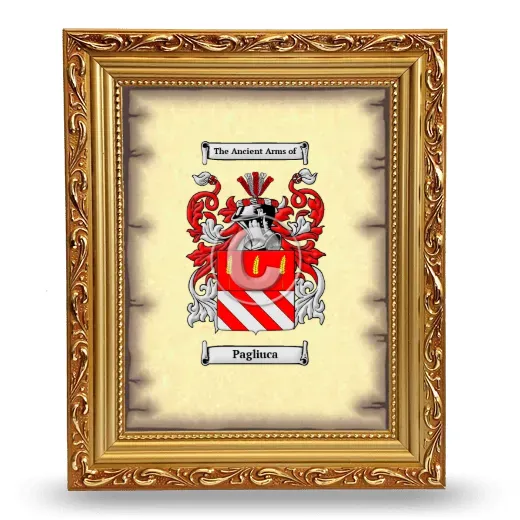 Pagliuca Coat of Arms Framed - Gold