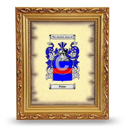 Paine Coat of Arms Framed - Gold