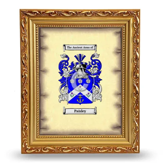 Paisley Coat of Arms Framed - Gold