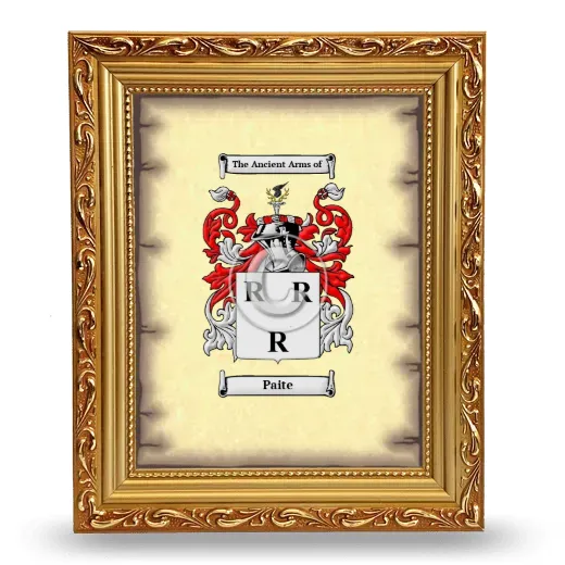 Paite Coat of Arms Framed - Gold