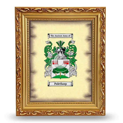 Palethorp Coat of Arms Framed - Gold