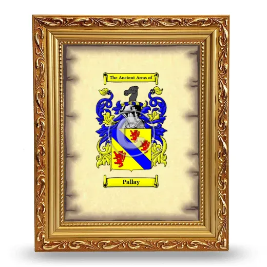 Pallay Coat of Arms Framed - Gold