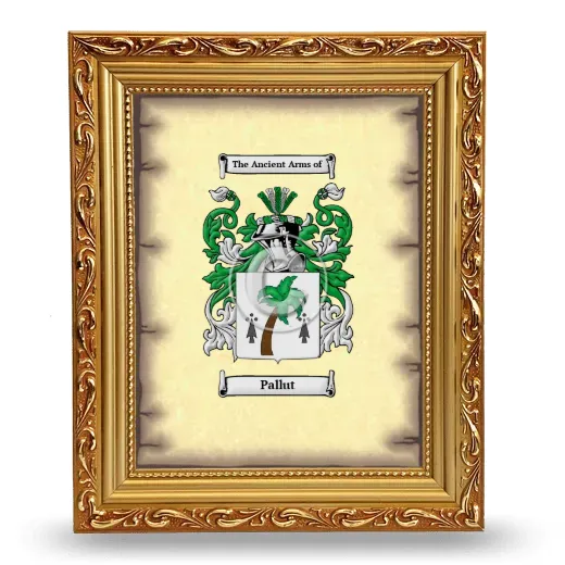 Pallut Coat of Arms Framed - Gold