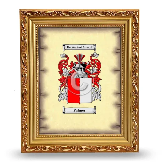 Palmer Coat of Arms Framed - Gold