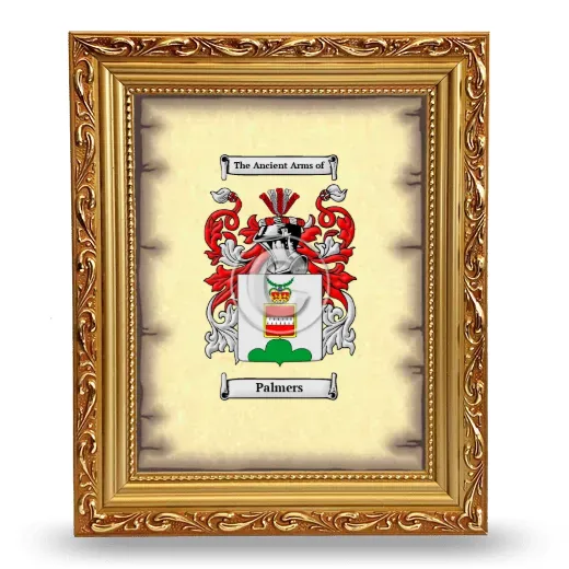 Palmers Coat of Arms Framed - Gold