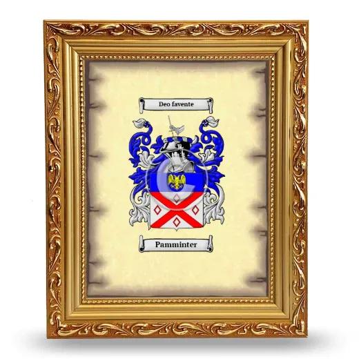 Pamminter Coat of Arms Framed - Gold