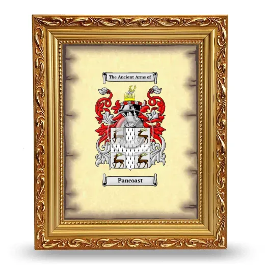 Pancoast Coat of Arms Framed - Gold
