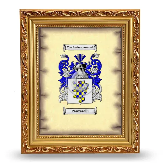 Panzarelli Coat of Arms Framed - Gold
