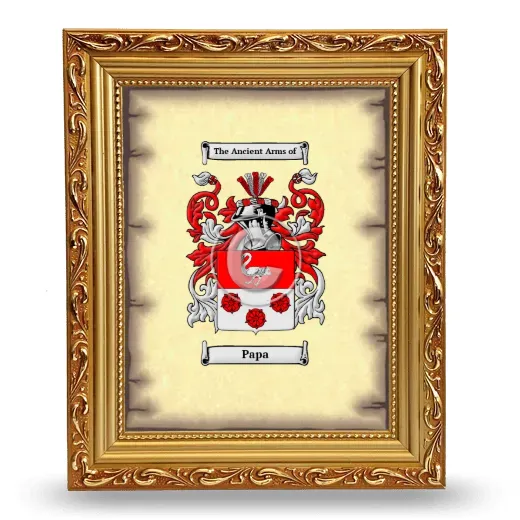 Papa Coat of Arms Framed - Gold