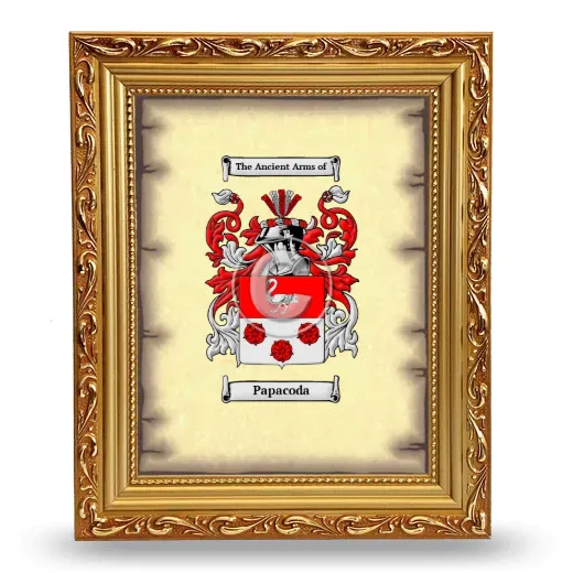 Papacoda Coat of Arms Framed - Gold