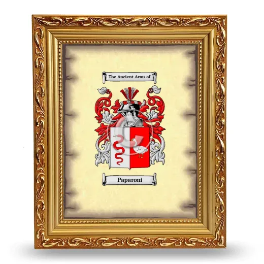 Paparoni Coat of Arms Framed - Gold