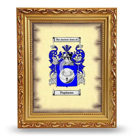 Papineau Coat of Arms Framed - Gold