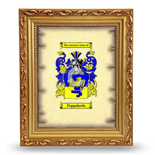 Pappalardo Coat of Arms Framed - Gold