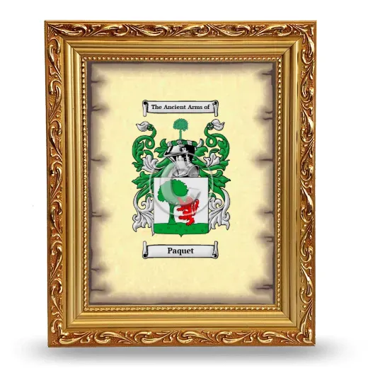 Paquet Coat of Arms Framed - Gold