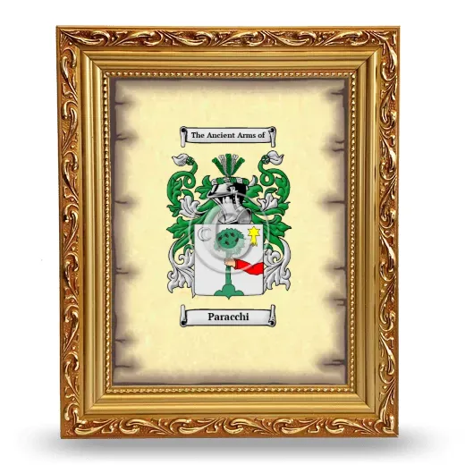 Paracchi Coat of Arms Framed - Gold