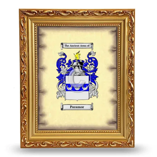 Paramor Coat of Arms Framed - Gold