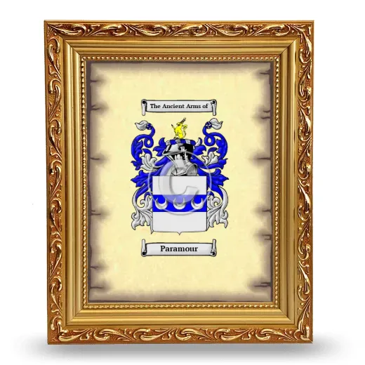 Paramour Coat of Arms Framed - Gold