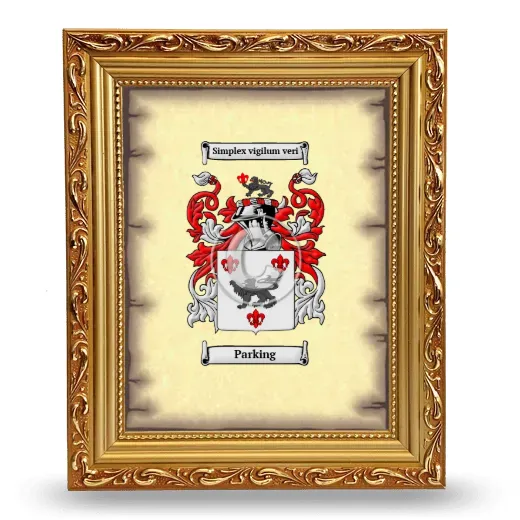 Parking Coat of Arms Framed - Gold