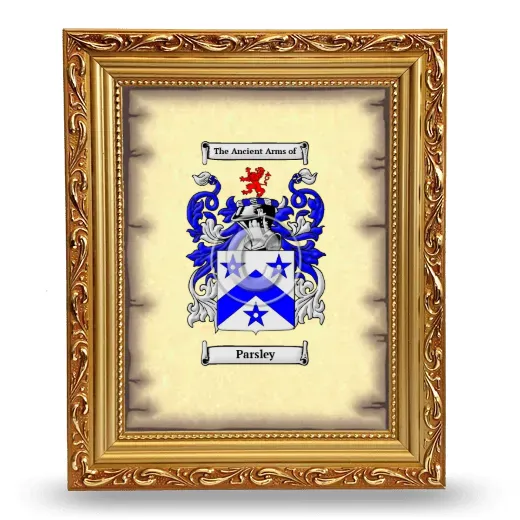 Parsley Coat of Arms Framed - Gold