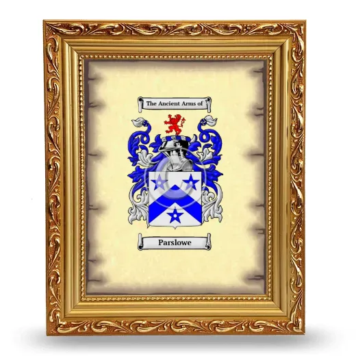 Parslowe Coat of Arms Framed - Gold