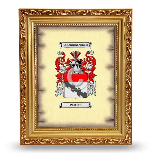 Partian Coat of Arms Framed - Gold